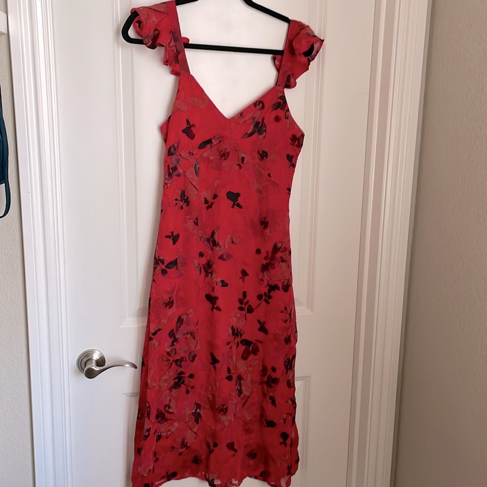Romantic red black dress